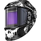 ARCCAPTAIN 3.94"X3.66" Welding Helmet Auto Darkening, 1/1/1/1 Top Optical Clarity Large Viewing Screen Solar Power Welding Hood with 4 Arc Sensor, Wide Shade 4-5/5-9/9-13 for TIG MIG ARC Welding Cut