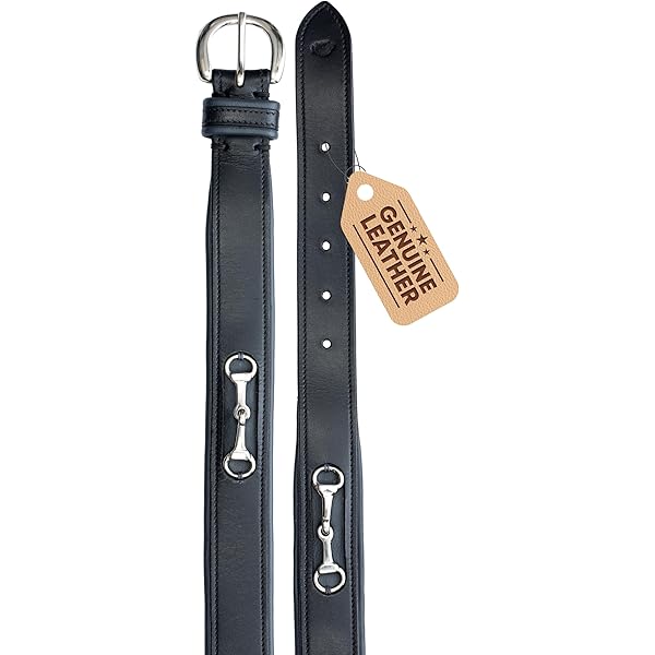 Amazon.com : Tory Leather 1 Inch Snaffle Bit Belt 1x24 Black