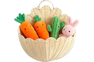 Scalloped Wall Basket, Natural Hand Woven Baskets, Woven Hanging Wicker Wall Baskets, For Organization Living Room Bedroom