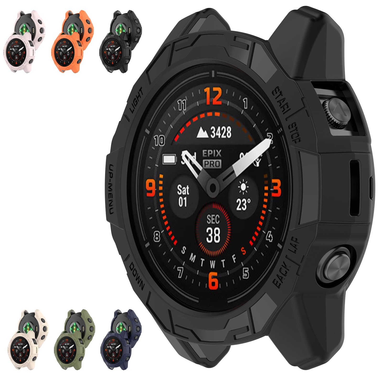 Case Cover Compatible with Garmin EPIX Pro 51mm/Fenix 7X Pro/Fenix 7X, Disscool Soft Anti Drop PC Replacement Protective Cases Smart Watch Accessories(51mm/Black)