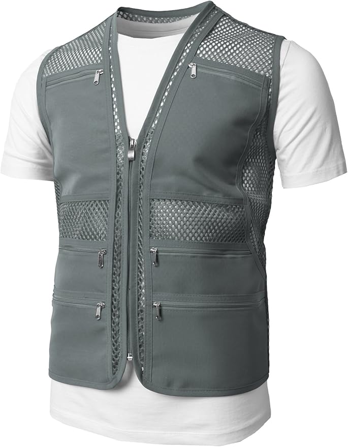 H2H Mens Active Work Utility Hunting Travels Sports Mesh Vest with