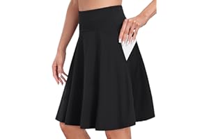 Desol 20" Women's Knee Length Tennis Golf Skirts with Shorts and Pockets High Waisted Athletic Casual Workout Skorts