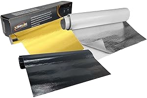 Xinhan Parts Gold-Silver Adhesive Backed Aluminized Thicken Fiberglass Sheet Practical Heat Shield Protection Barrier Cover A