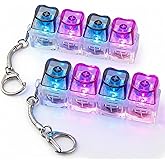 2 Pcs Keyboard Fidget Tool, Fidget Keychain Keyboard Light Up | with LED Lights,Heart Shape Keyboard Clicker Fidget, Loud Decompression Button Stress Relief Device 4-in-1 for Adult