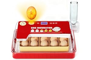 FAILENFEIVP Incubators for Hatching Eggs 15-35 Eggs Incubator with Automatic Egg Turning and ℉Temperature Display LED Candler Poultry Incubator for Hatching Chicken Duck and Quail Incubator (Red)