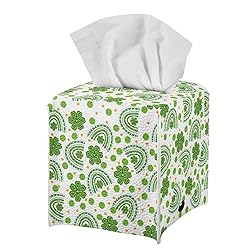 Talayituse Green Leaf Print Tissue Box Cover Square