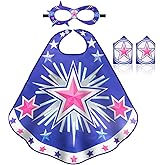 iROLEWIN Star Superhero-Capes Mask for Kids Super-Hero-Costumes-Toys as Boys Girls Big-Sister-Brother Gift Birthday Bracelets
