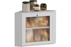 Vellzeyce Bamboo Bread Box for Kitchen Corner Countertop,Large-Capacity Bread Storage Container, Double Layer Bread Storage f