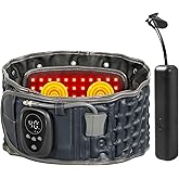 GINEKOO Red Light Decompression Back Belt with Massage for Back Pain | Vibration Massage, Electric Pump, Cordless Inflatable Back Brace for Men Women, One Size Fits 29&ndash;49&rdquo; Waist, Dark Blue