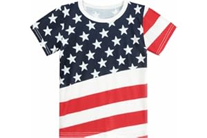 CM-Kid American Flag Shirt for Toddler Boys Girls 4th of July T-Shirt Kids Patriotic Short Sleeve USA Stripes Tees Shirts