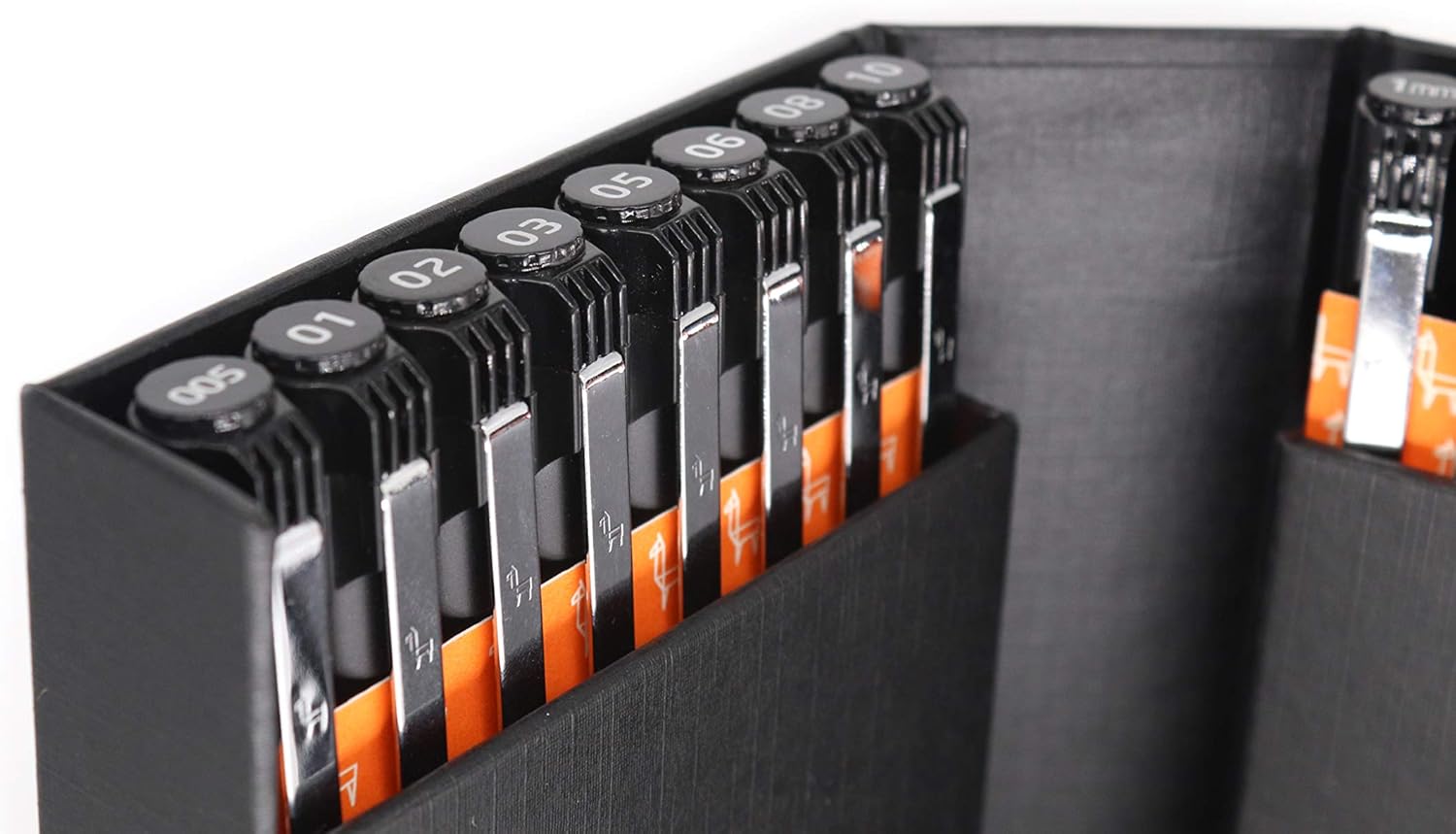 ETCHR Professional Black Drawing Pens - 16 Black Fineliner Pens for Drawing Sketching Inking and Writing - Quality Waterproof and Fadeproof Black Artist Pens - ETCHR Black Graphic Pen Collection : Office Products