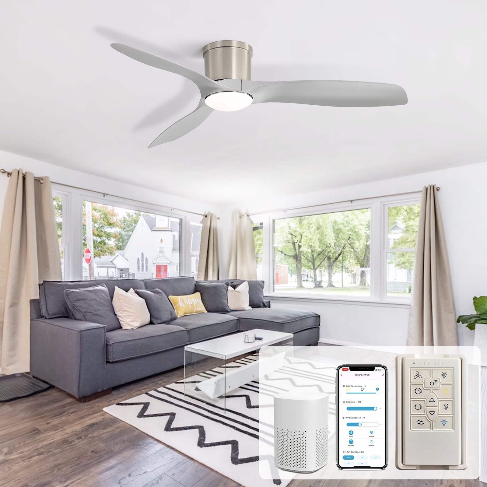 Sofucor 52 Inch Smart Ceiling Fan with