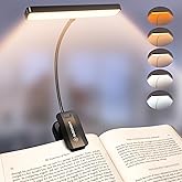 Glocusent 26 LED Rechargeable Book Light, 1200 mAh Battery for 90 Hrs Reading Light, 5 Amber Colors & Stepless Dimming Book L