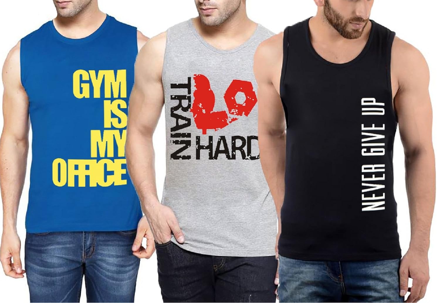 hotfits men's cotton sleeveless t-shirt