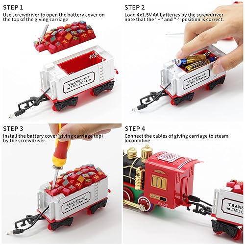 Hot Bee Electric Train Set, Toy Train Sets for Boys 4-7, Around