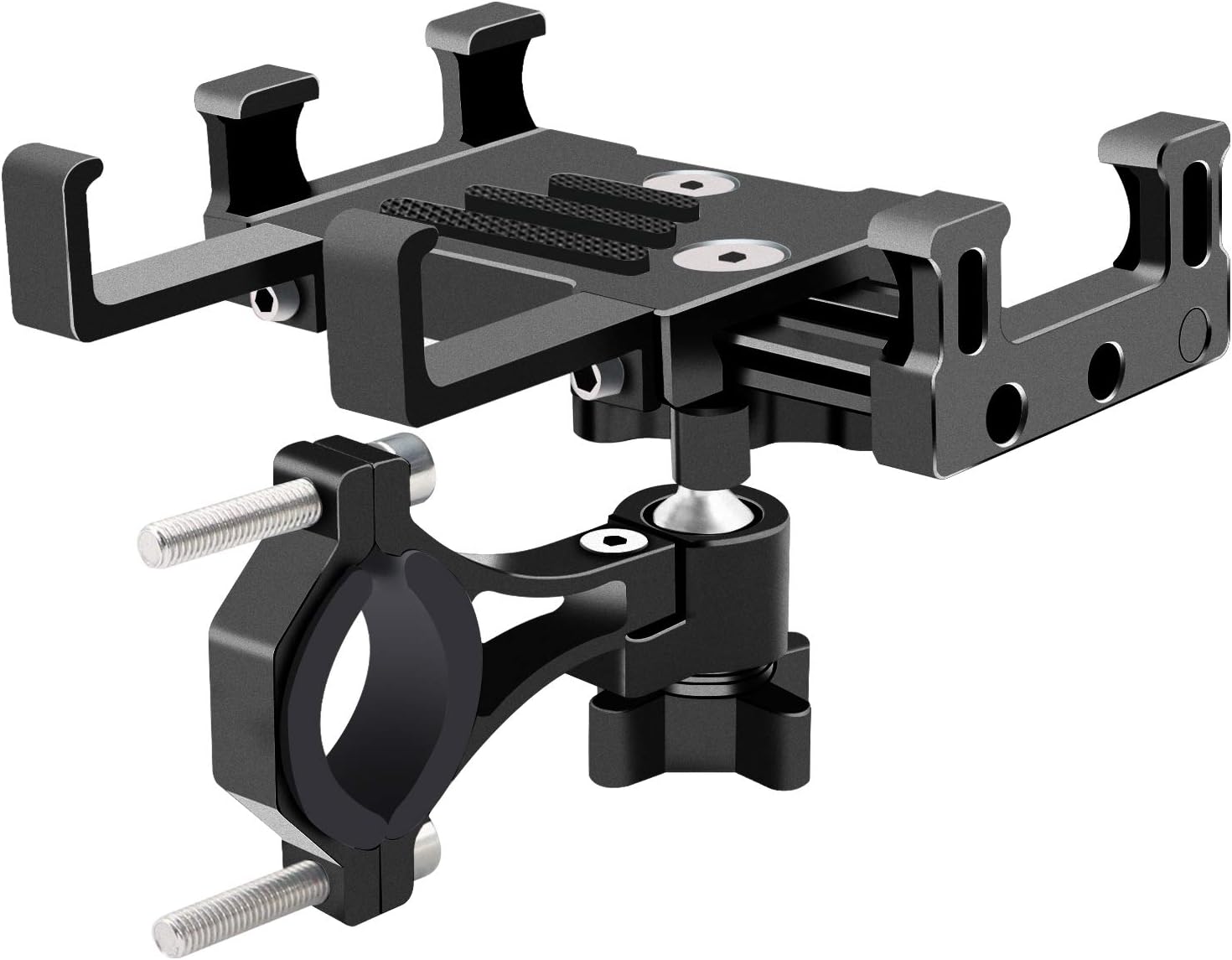FETESNICE Universal Bike Phone Holder, Aluminum Alloy Bike Phone Mount with 360° Rotation Mount for Bicycle Motorcycle Scooter Electric Car Baby Cart for iPhone Samsung (Phone Width 2.36-4.33")