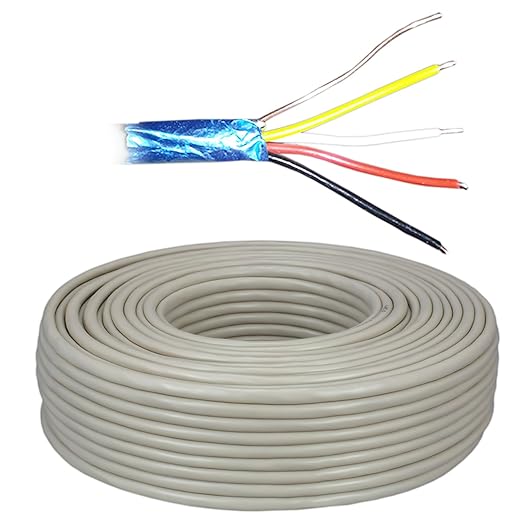 Telefoonkabel 4-aderig plat wit 100 meter