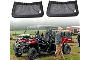 KEMIMOTO UTV Rear Backrest Storage Net Compatible with Can Am Defender Max Replacement New OEM #715003019 Black (Sold in Pair