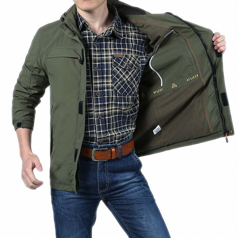 Mens Spring Jacket Casual Windbreaker veste homme Hooded Collar