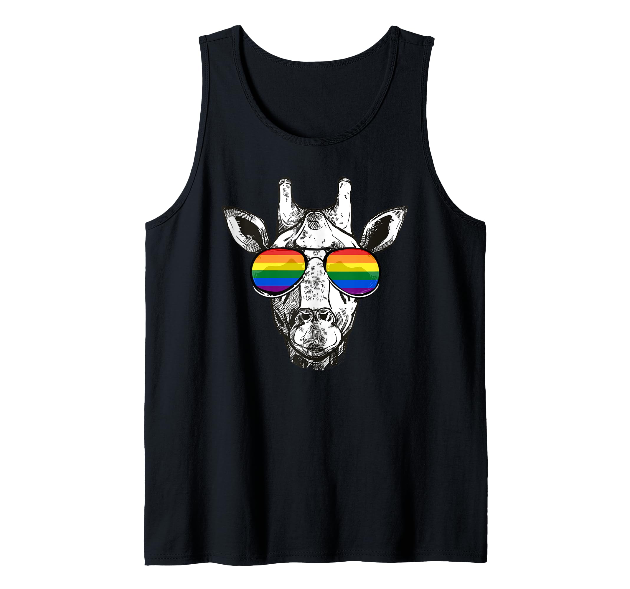 Photo 1 of (LARGE) Giraffe Gay Pride Flag Sunglasses LGBTQ Rainbow Flag LGBT Tank Top 