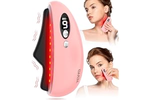 YEVYO Electric Gua Sha Facial Tools, Black Obsidian Guasha Tool for Face, Chin, Neck, Body, Heated Vibration Massage Gua Sha Stone for Face Sculpting, Wrinkles Removal, Anti-Aging