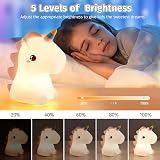 One Fire Unicorn Night Light Kids 16 Colours Remote Dimmable Silicone 12H view 5