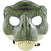 Jurassic World Movie-inspired Dinosaur Mask with Opening Jaw, Realistic Texture and Color, Eye and Nose Openings and Secure Strap; Ages 4 and Up
