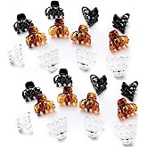 Cobahom Small Hair Claw Clips - 24 Pcs Hair Clips: Mini 1.2 Inch Plastic No-Slip Clips for Thin Hair Styling and Accessories for Women and Girls in Black, Brown, and White