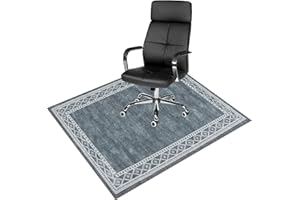 Anidaroel 48"x60" Modern Bordered Home Office Chair Mat for Hardwood Floor, Desk Chair Mat for Hard Floors, Under Desk Rug for Rolling Chair, Low Pile Carpet Floor Protector Rug