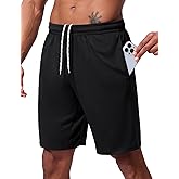 Vlynor Men's Athletic Shorts 9 Inch Inseam - Quick Dry Mesh Basketball Shorts Men, Lightweight Mens Gym Running Shorts