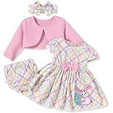 Baby Girl Easter Dress Infant 4pcs Bunny Cardigan Sets
