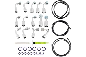 TUWEEN AC Hose Kit for GM Cars Truck Vehicle,Includes 6ft AN6, 5ft AN8 & 4ft AN10 AC Hoses and AN6/AN8/AN10 Fittings,Air Conditioning Hose Complete Replacement Set