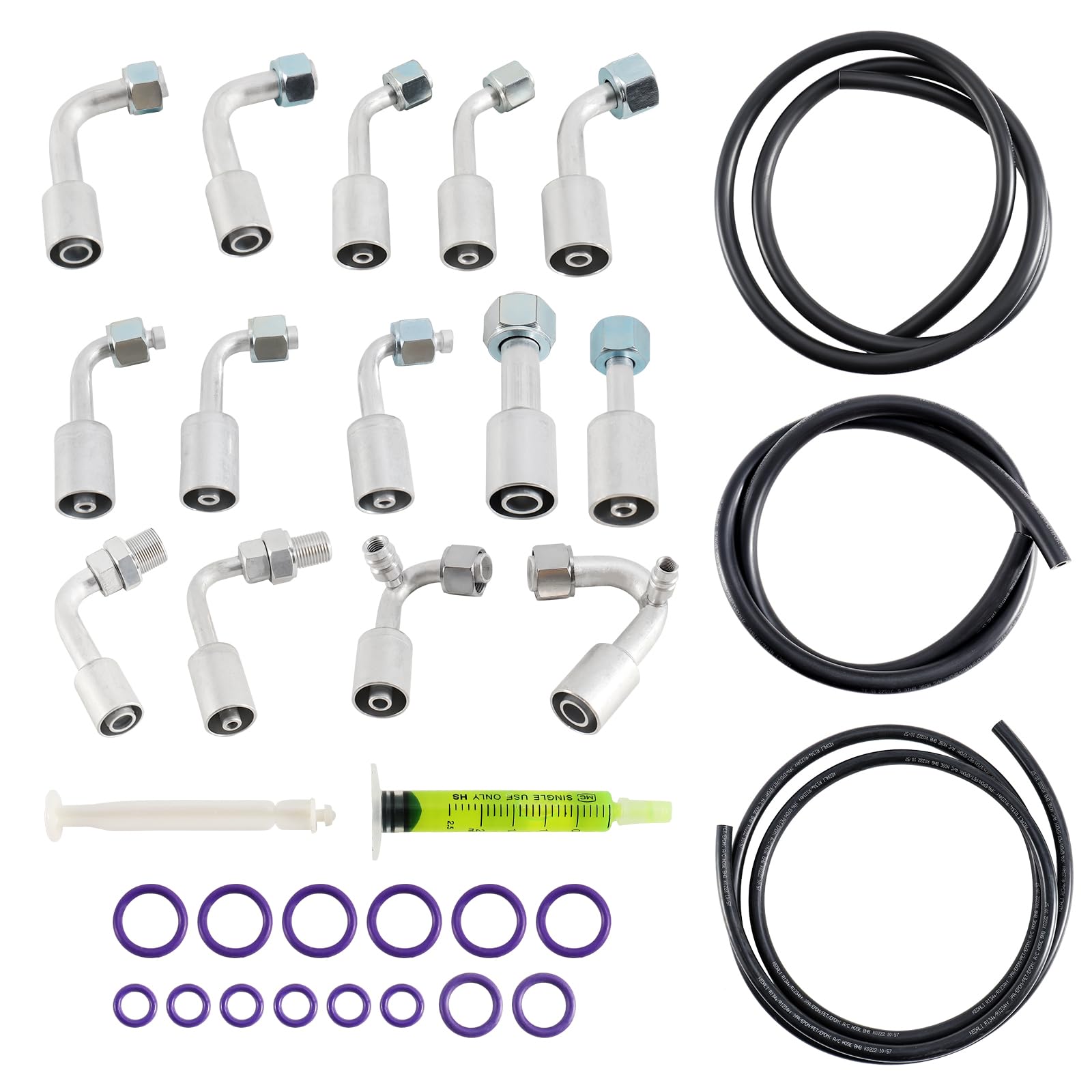 Photo 1 of AC Hose Kit for GM Cars Truck Vehicle,Includes 6ft AN6, 5ft AN8 & 4ft AN10 AC Hoses and AN6/AN8/AN10 Fittings,Air Conditioning Hose Complete Replacement Set