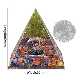 mookaitedecor Peridot Tree of Life Orgone Pyramid