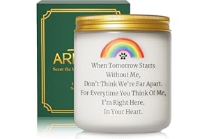 ARLYPET Dog Memorial Gifts for Loss of Dog, Pet Memorial Gifts, Sympathy Gift for Pet Loss with Poem, Rainbow Bridge Remembrance Candle, Passed Away Condolence Present for Pet Lovers, Cat Dog Grief Keepsake