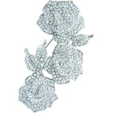 Sindary Wedding 3.35" Clear Austrian Crystal Rose Flower Brooch Pin Pendant BZ3612