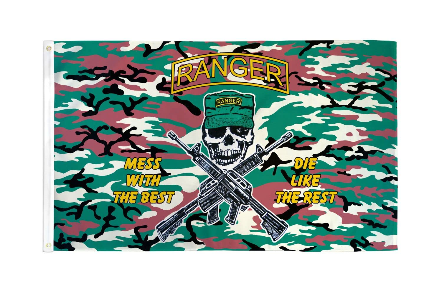AZ FLAG - American Ranger Camo Flag - 3x5 Ft - 100D Polyester United States Rangers Banner with Two Metal Grommets - Fade Resistant - Vivid Colors - 3' x 5' Feet - 150x90 Cm