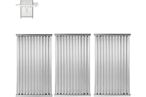 SafBbcue 3 Pack Stainless Steel G533-2200-W1 True Infrared Grill Emitter Plates for Charbroil 463242715 463242716 463276016 466242715 466242815 463257520 17 Inch Replacement Grill Emitter Grates Parts