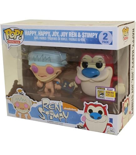 Amazon.com: Funko Pop Ren and Stimpy (Set of 2) + Protector: Pop