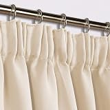 Aspire Homeware Blackout Curtains 46x54 Pencil Pleat Cream Pair view 2