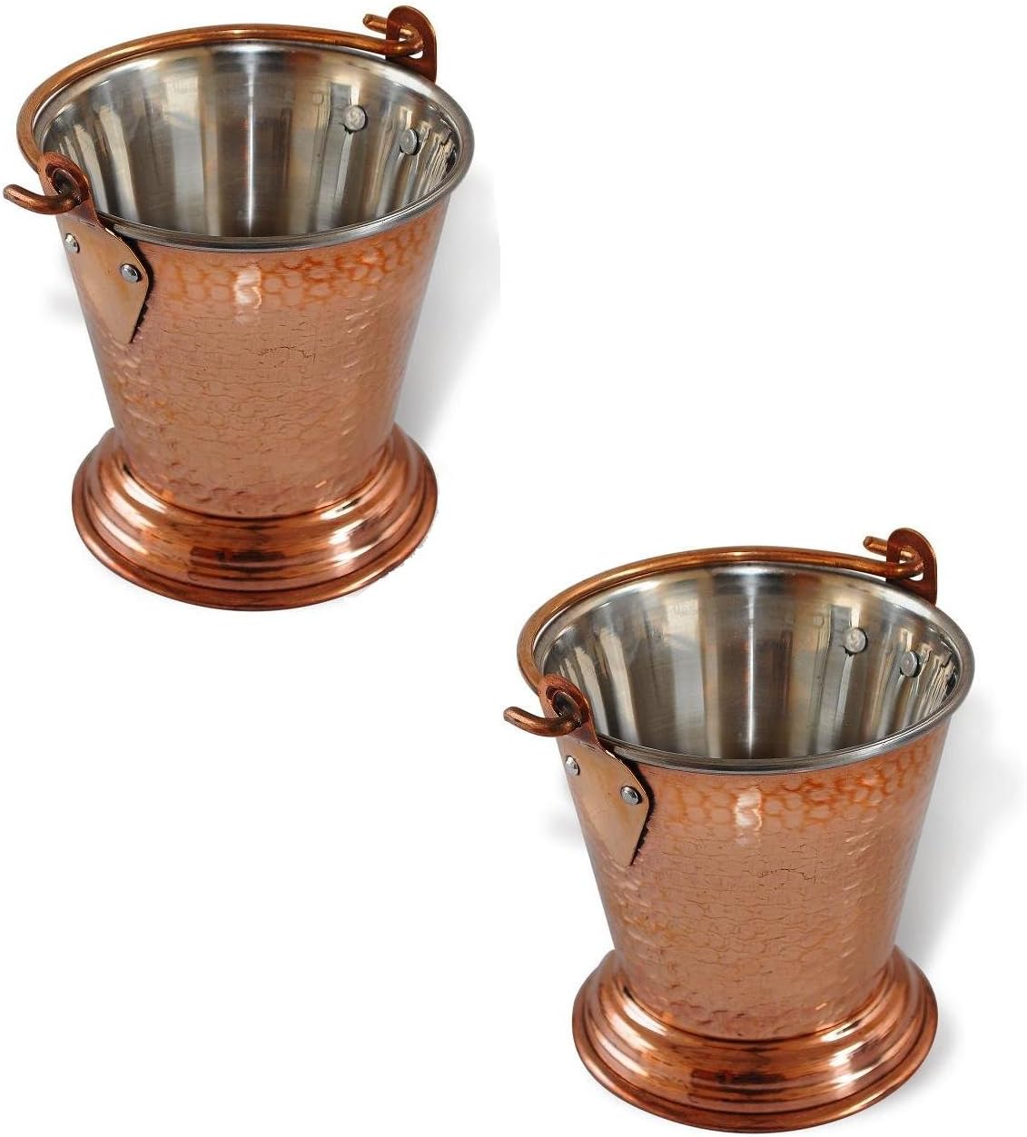 RoyaltyRoute Set of 2 Copper Traditional Tableware Balti Bucket for