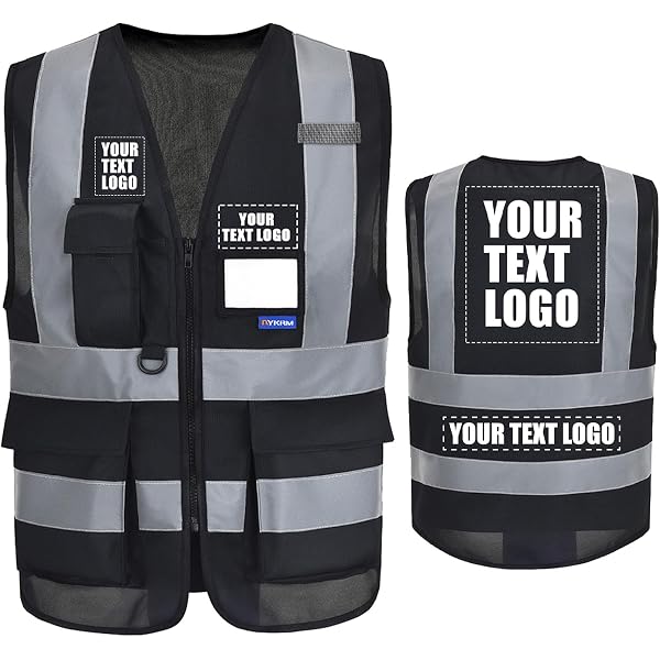 Breathable Polyester Safety Vest Personalized High Visibility Safety ...