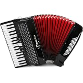 Accordion 34 Key 60 Bass Piano Beginners Teachers Students (dark) | Rich Tone;Ergonomic Layout;Lambskin Bellows;All-Level Friendly;Portable Design