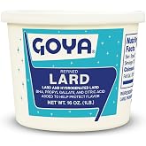 Goya Manteca Lard for Cooking and Baking, Rich Flavor for Tamales, 1 Pound | 1 Pound Tub, Premium Pork Fat, Rich Flavor for Tamales, Empanadas, And Pastries, Enjoy Any Time of Day, For Any Occasion