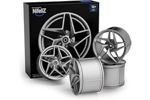 Nifeliz Tornado Wheel Hubs, Set of 4 Painted Wheel Hubs, Stylish Wheel Hub for 1:8 Scale Car Building Kits