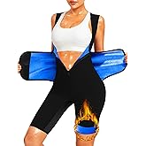 LMCOB Sauna Suits for Women Full Body Sauna Waist Trainer Vest Workout Sweat Suits Sauna Jumpsuits Slimming Body Shaper