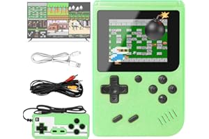 OMAKY Retro Handheld Game Console with 400 Classical FC Games, Portable Retro Video Game Console, 3.0-Inch Screen 1020mAh Rechargeable Battery, Support 2 Players Play On Tv (Green)