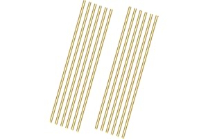 12 Pack Brass Rods 1/8” x 12”,ROMXECZ Brass Solid Round Rod Bar, Brass Pins for Knife Handles Scales,for Hardware,Novelty,DIY