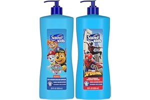 Suave Kids 3-in-1 Variety 2-Pack – Spiderman Fresh Spider-Sense & Paw Patrol Adventure Bay Breeze, Shampoo, Conditioner & Body Wash, 28 Oz Ea