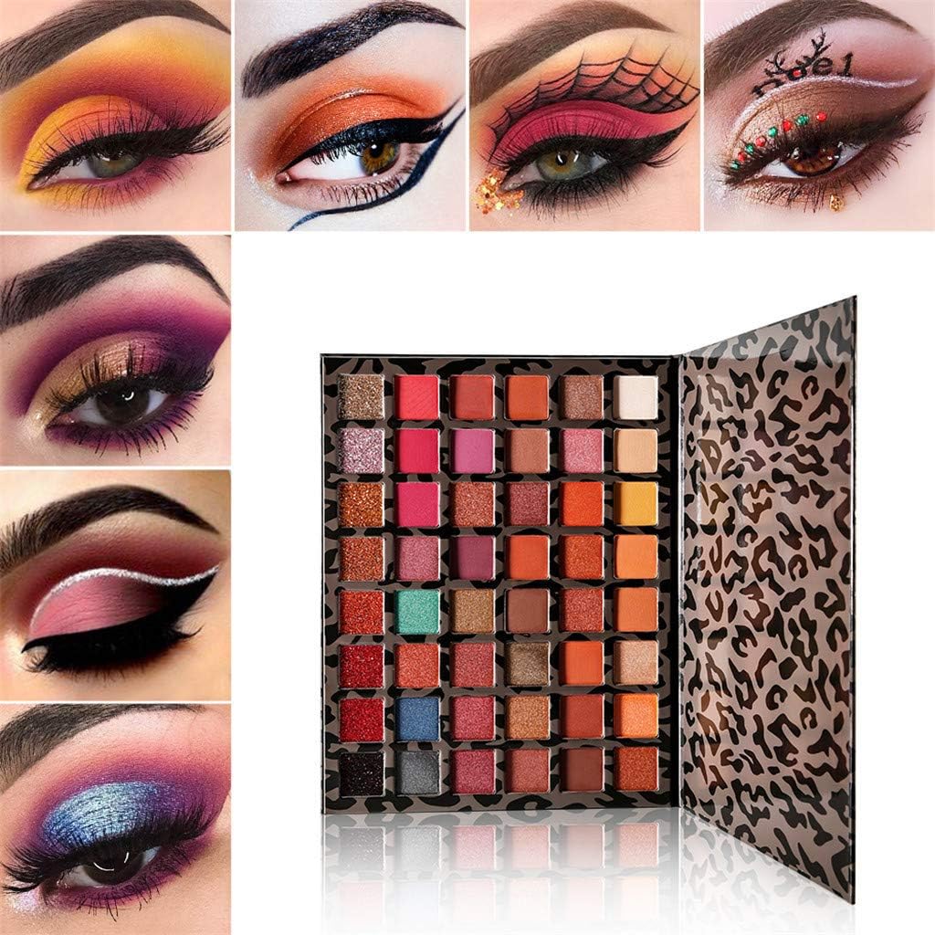 48 Colors Eye Shadow Palettes - Leopard Makeup Palette Matte & Glitter Eyeshadow Palette Ultra Pigmented Makeup Eye Shadow Powder Long Lasting Waterproof Eyeshadow